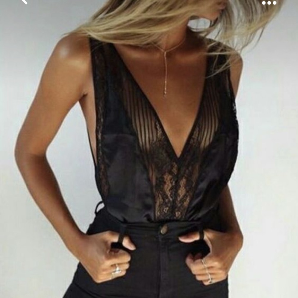COPY - NWT Superdown Black Lace Bodysuit
